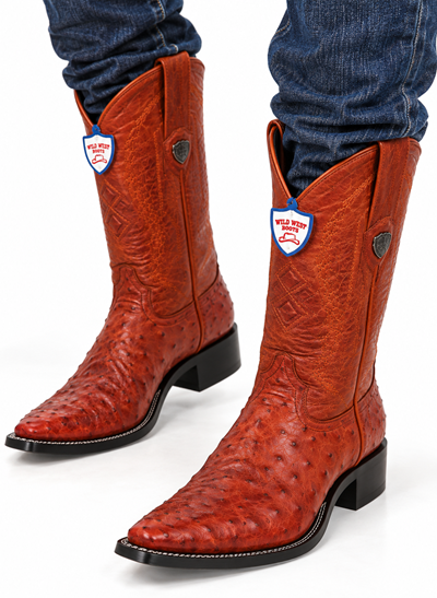 Men's Wild West Ostrich Skin 3X Toe Boots 29503-B