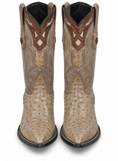 Men's Wild West Ostrich Skin 3X Toe Boots 29503-B