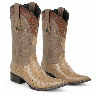 Men's Wild West Ostrich Skin 3X Toe Boots 29503-B