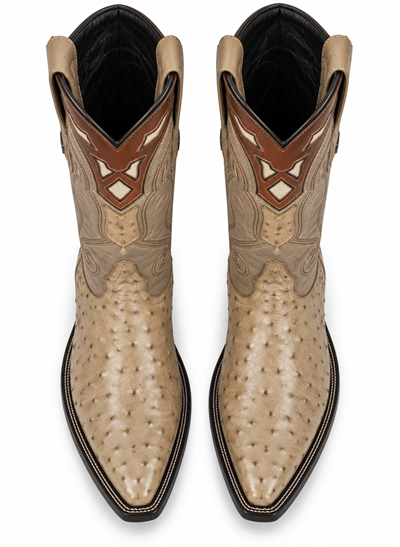 Men's Wild West Ostrich Skin 3X Toe Boots 29503-B