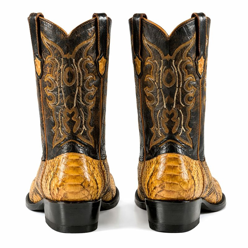 Men's Wild West Python Skin J Toe Boots 29957-New Designer Collection - 6