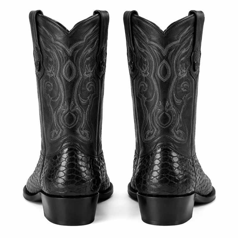 Men's Wild West Python Skin J Toe Boots 29957-New Designer Collection - 6
