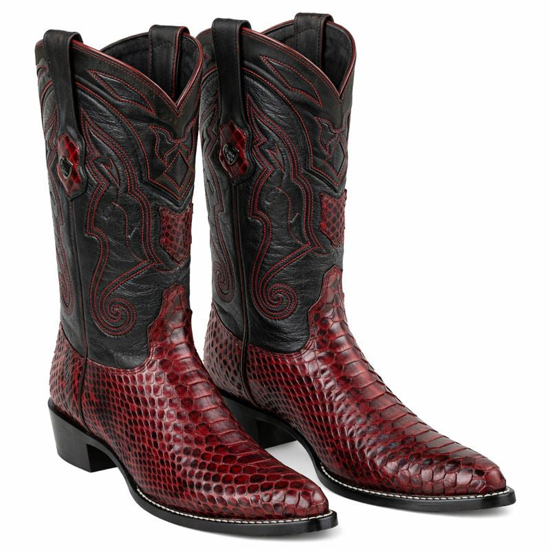 Men's Wild West Python Skin J Toe Boots 29957-New Designer Collection - 6