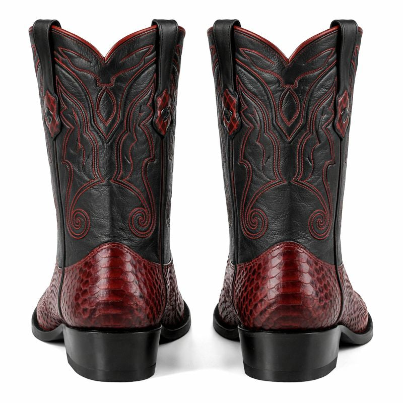 Men's Wild West Python Skin J Toe Boots 29957-New Designer Collection - 6