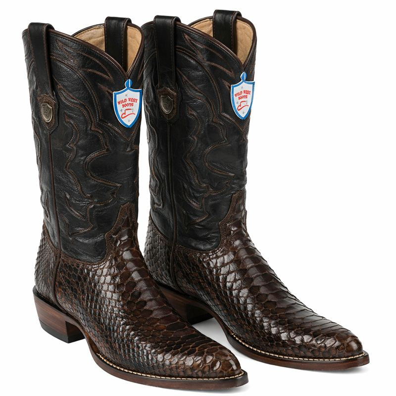 Men's Wild West Python Skin J Toe Boots 29957-New Designer Collection - 6