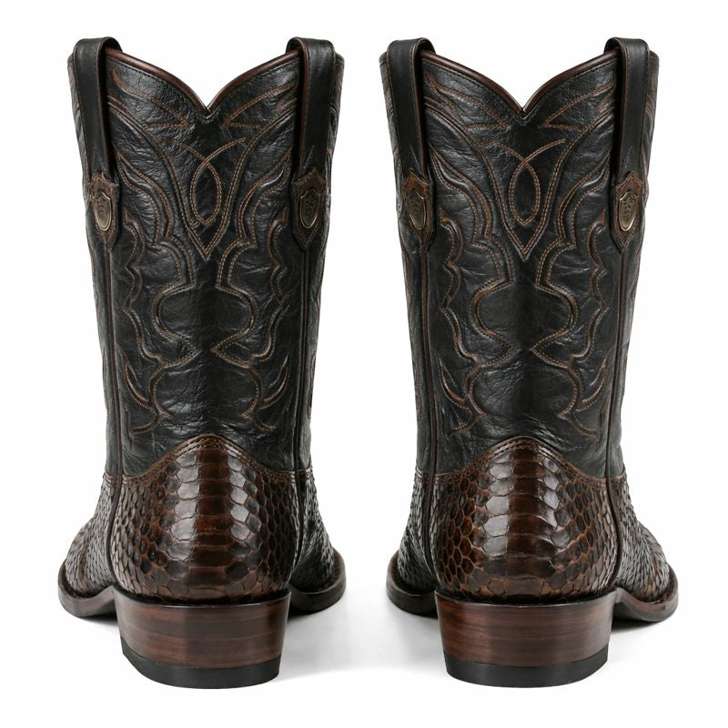 Men's Wild West Python Skin J Toe Boots 29957-New Designer Collection - 6