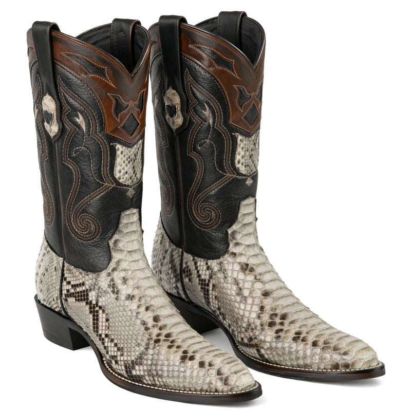 Men's Wild West Python Skin J Toe Boots 29957-New Designer Collection - 6