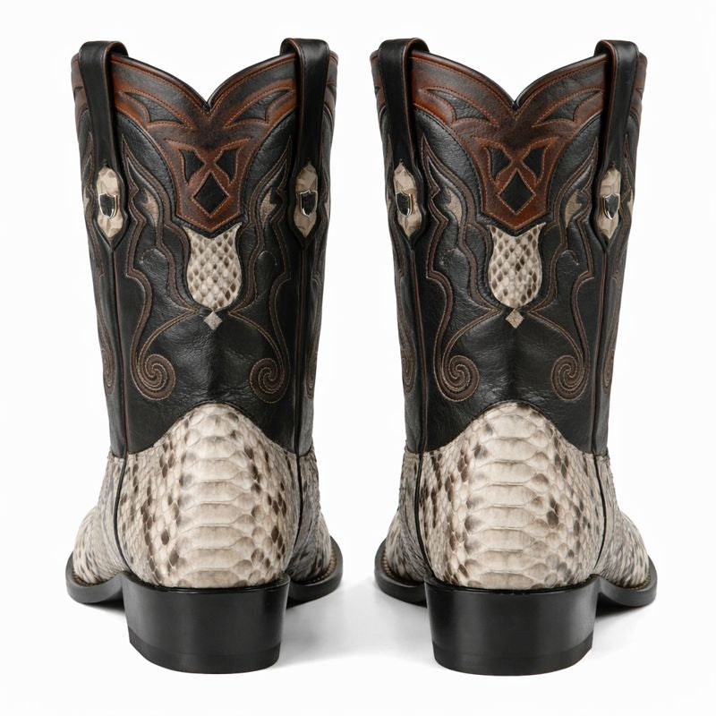 Men's Wild West Python Skin J Toe Boots 29957-New Designer Collection - 6