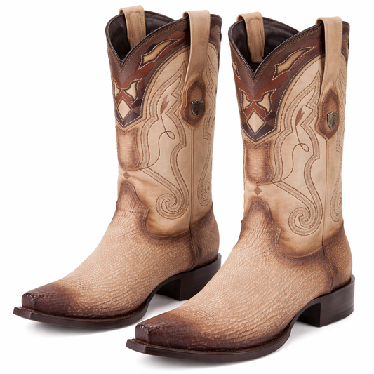 Men's Wild West Shark Skin Snip Toe Boots-New Designer Collection