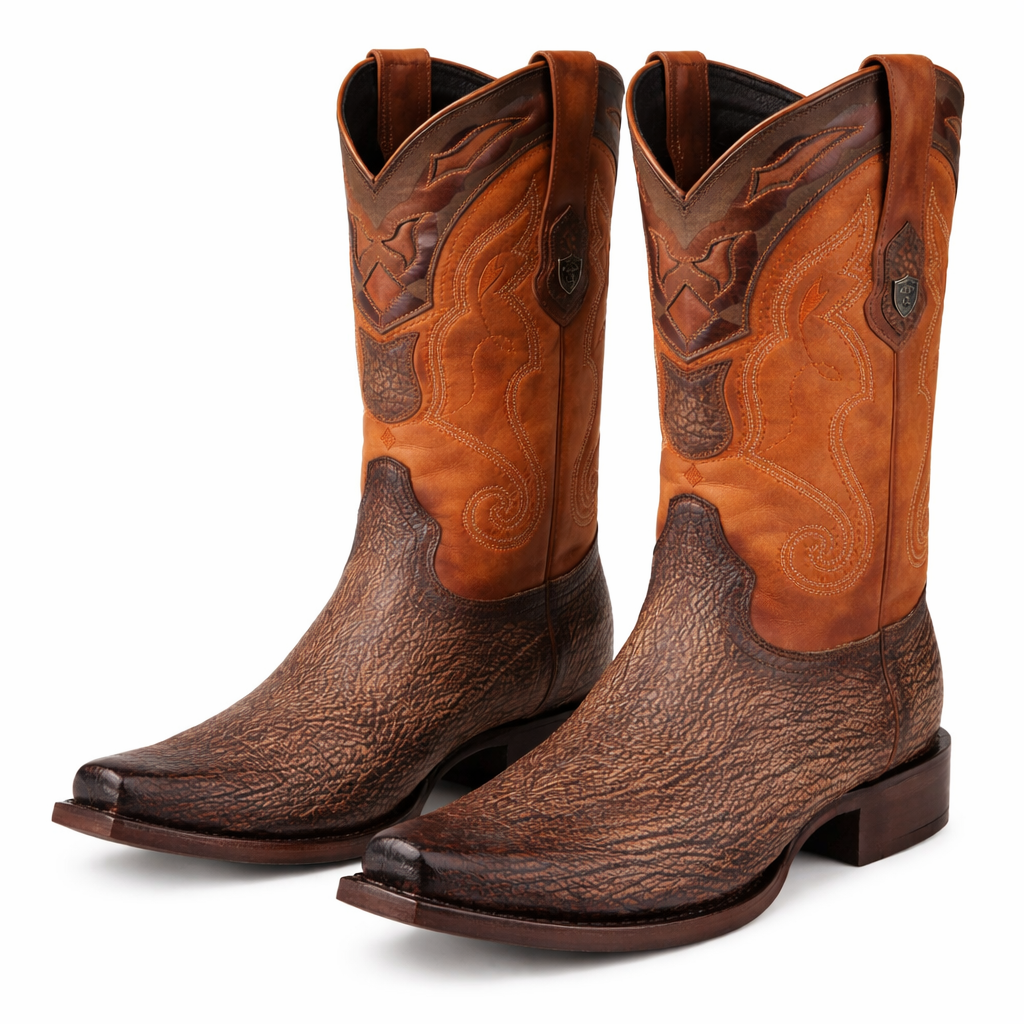 Men's Wild West Shark Skin Snip Toe Boots-New Designer Collection - 6
