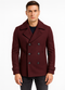Men's Wool Burgundy ~ Wine Wool Double Breasted Coat ~ Designer men's Wool Peacoat Sale