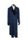 Mens Wool Overcoat With Fur Collar Full Length 48 Inches Blue Color - Navy Blue Topcoat