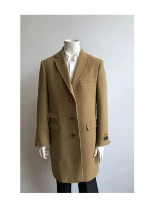 Mens Camel Peacoat - Mens Tan Peacoat