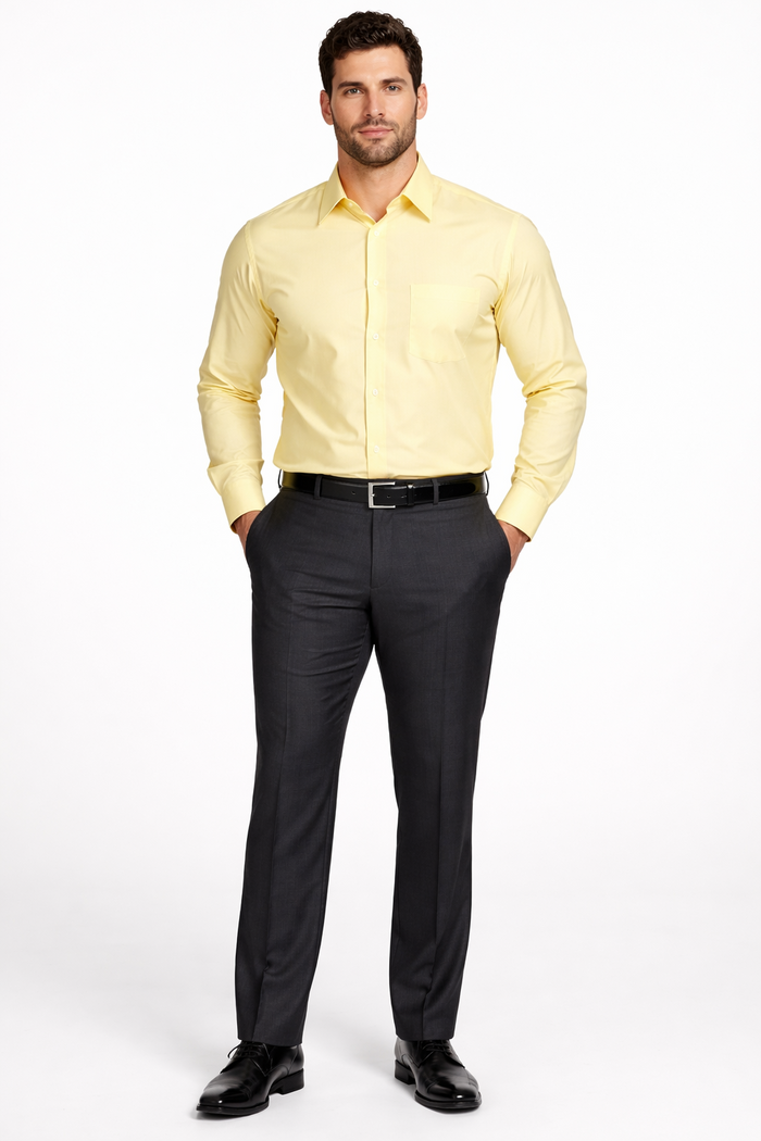 Mens Yellow Dress Shirt Yellow