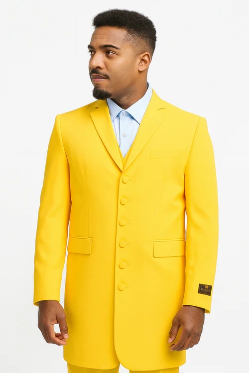 Yellow Zoot Suit - Mens Fashion Golish Yellow 1920s Vintage Look - 34 Short or Extra Small