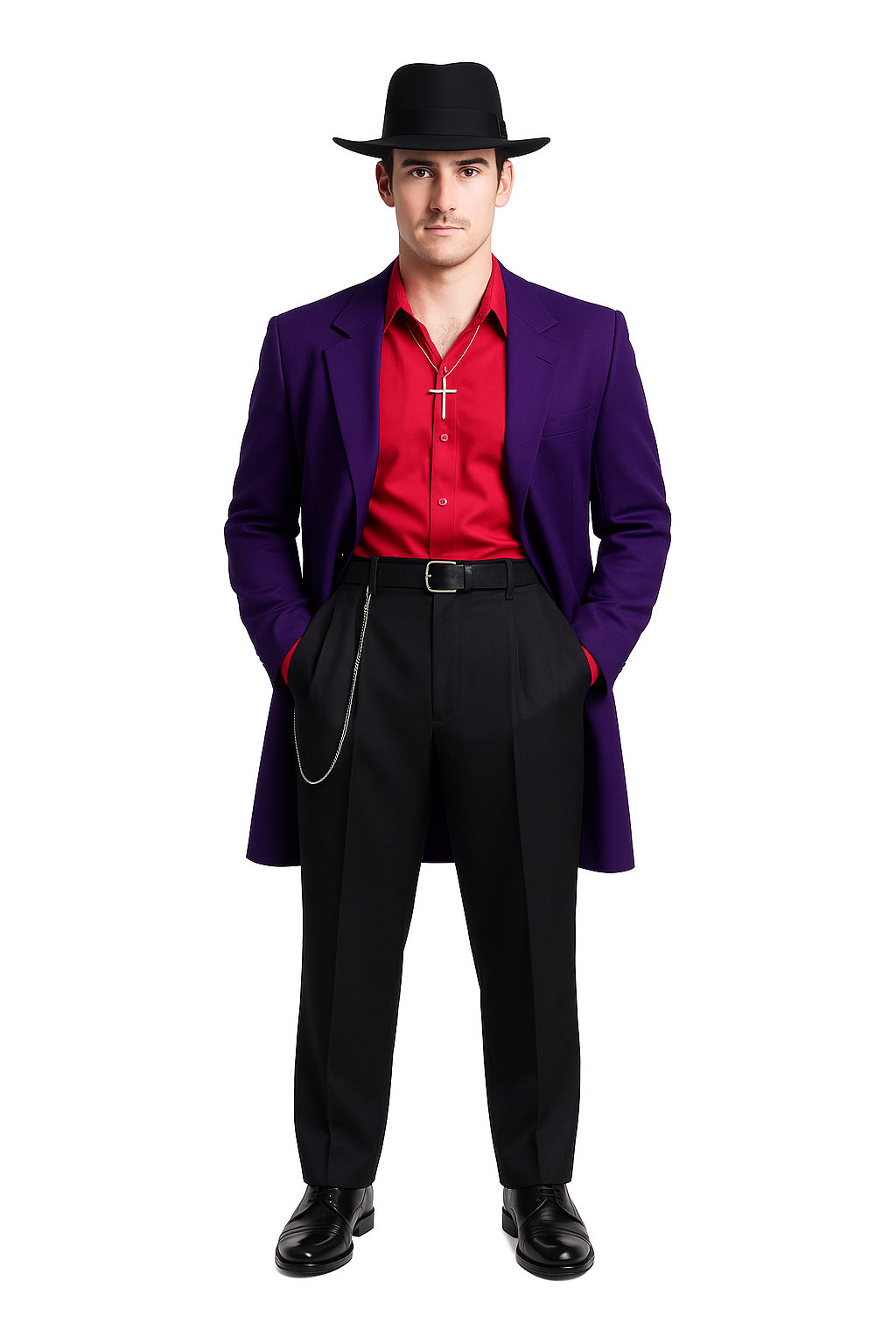 Mens Zoot Suit in Solid Black Available in 7 Colors-New Designer Collection - 38 Short Jacket+32 Waist Adjustable 28to34)(Height: 5 4 to5 7 )(Neck  15-16.5)S-M)