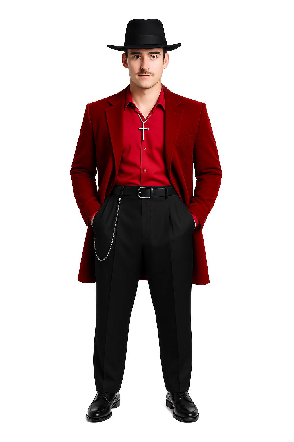 Mens Zoot Suit in Solid Black Available in 7 Colors-New Designer Collection - 38 Short Jacket+32 Waist Adjustable 28to34)(Height: 5 4 to5 7 )(Neck  15-16.5)S-M)