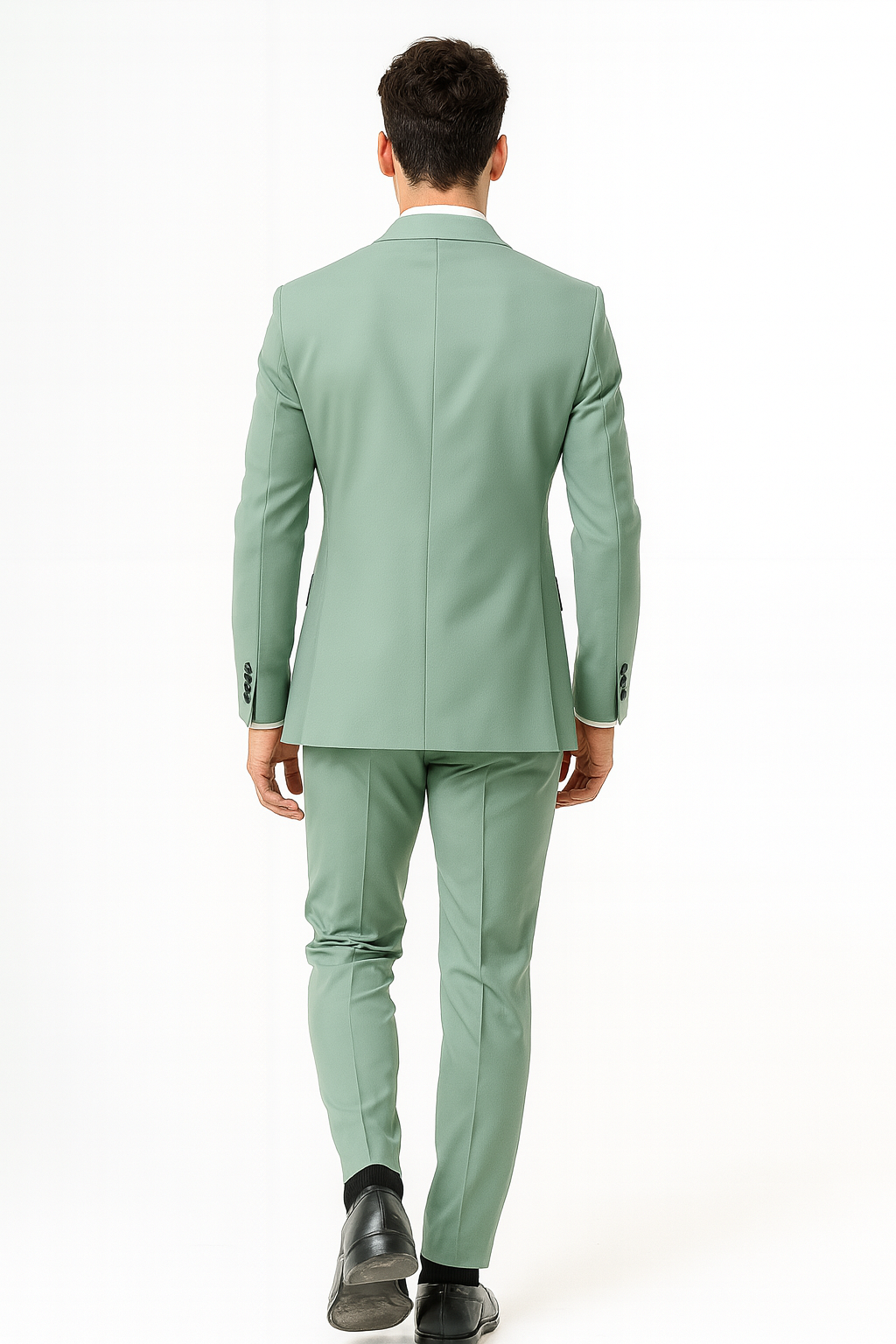 Mens Sage Green Double Breasted Suit - 34 Short or Extra Small