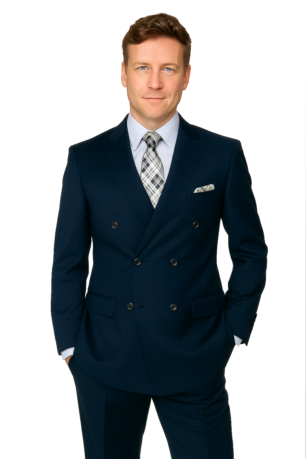 Mens Classic Wool Double Breasted Suit in Black - 38 Short Jacket+32 Waist Adjustable 28to34)(Height: 5 4 to5 7 )(Neck  15-16.5)S-M)