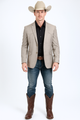 Western Blazer - Saco Para Hombre -Mens Double Button Western Taupe Blazer