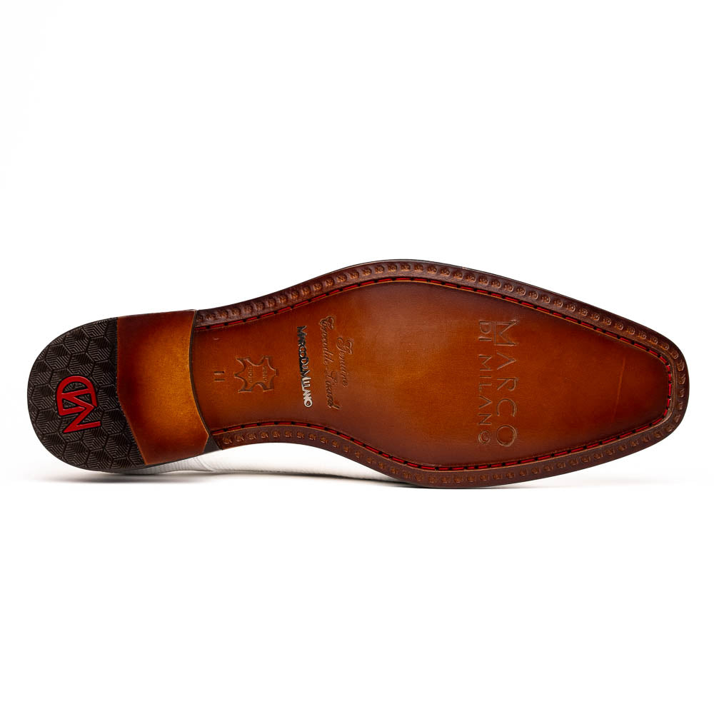 Marco Di Milano Merida White Lizard & Caiman Crocodile Oxfords Shoes - 8