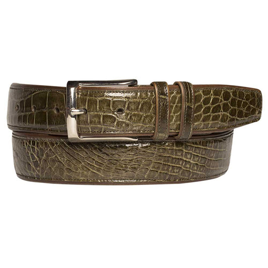 Mezlan Genuine Alligator Belt Olive (AO7907)