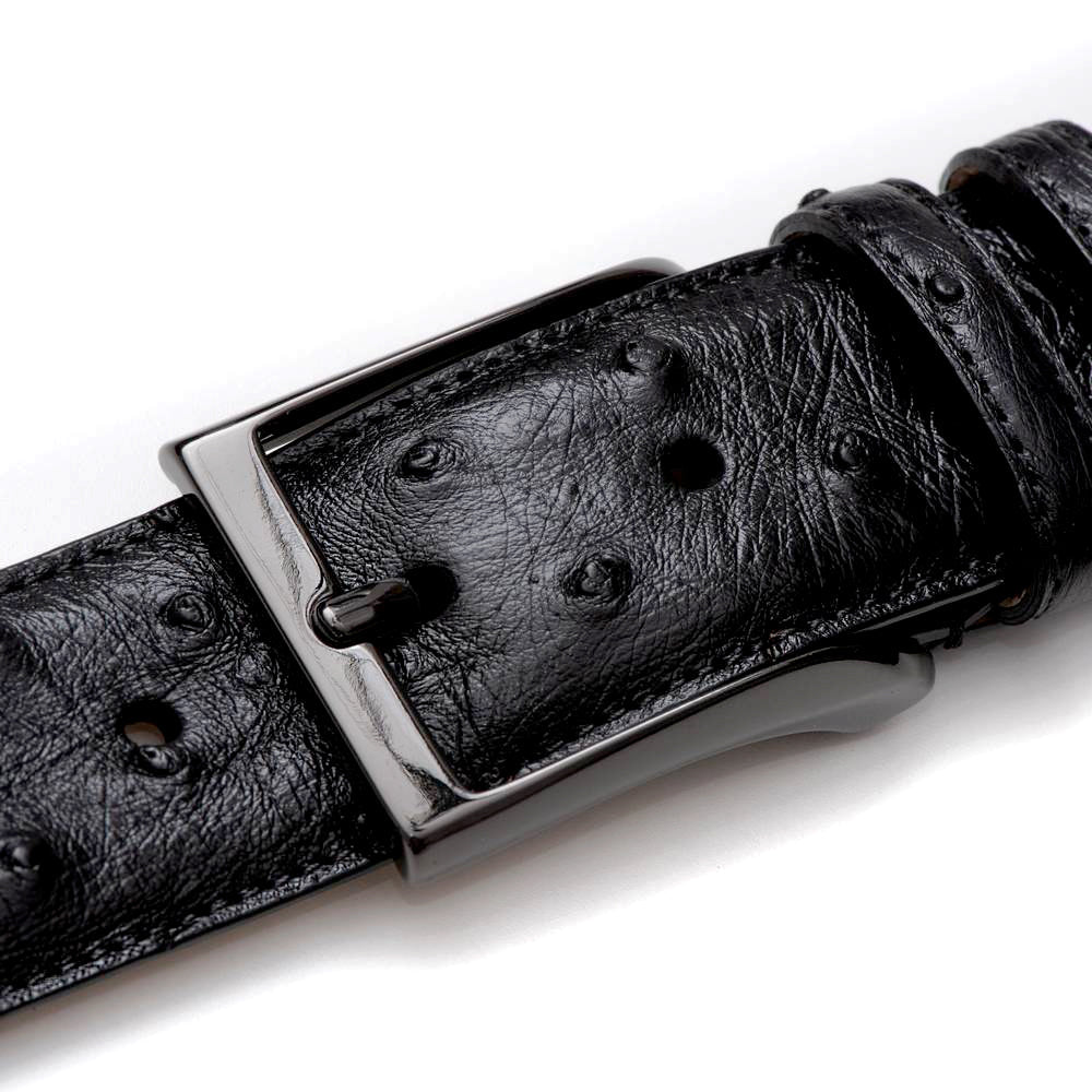 Mezlan Ostrich Skin Belt Black (AO8146 )