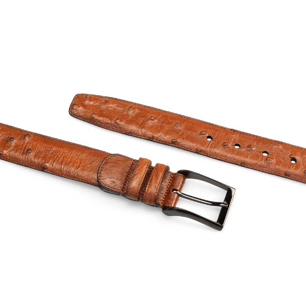 Mezlan Ostrich Skin Belt Brandy (AO8146) - 38
