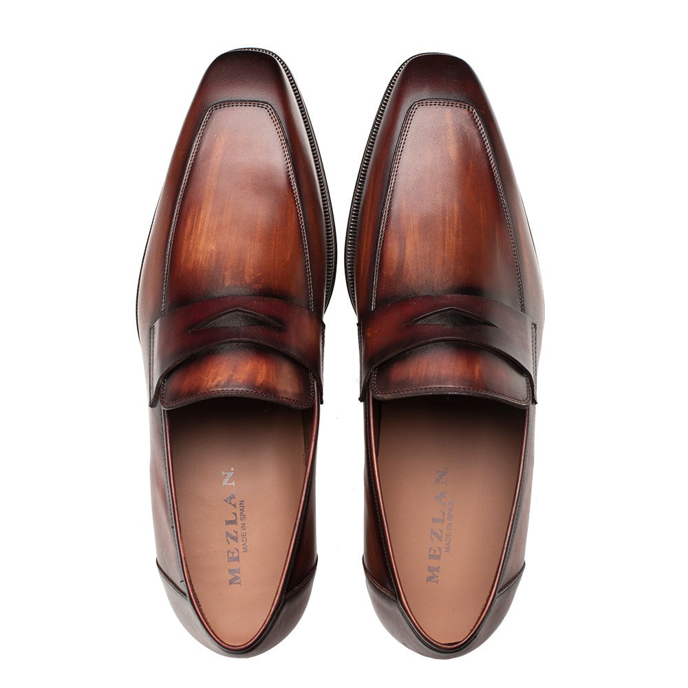 Mezlan Avenue Rubber Sole Penny Loafers Cognac / Rust (20910) - Medium