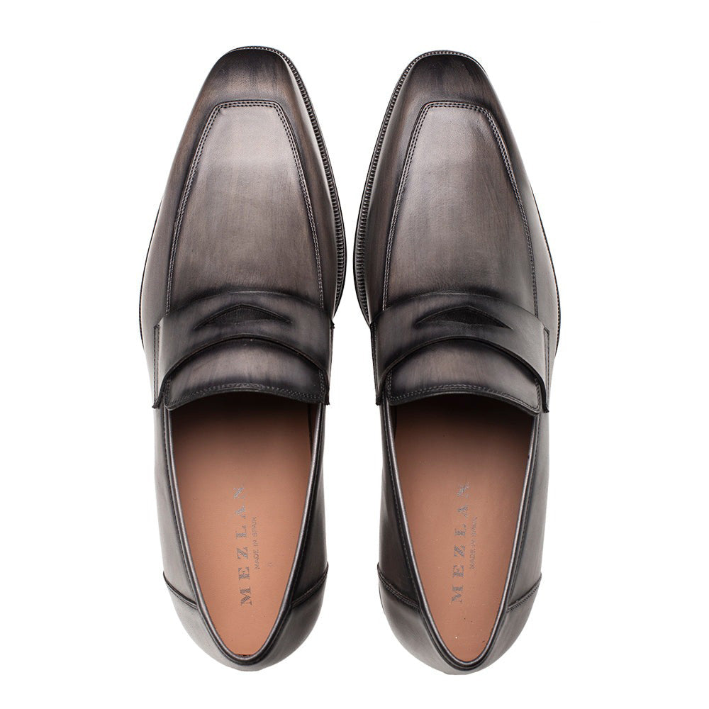 Mezlan Avenue Rubber Sole Penny Loafers Dark Grey (20910) - Medium
