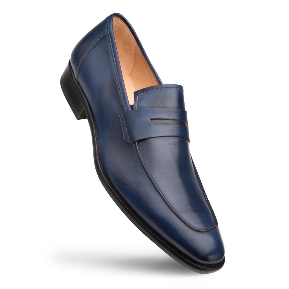Mezlan Calfskin Penny Loafers Navy (E20243) - Medium