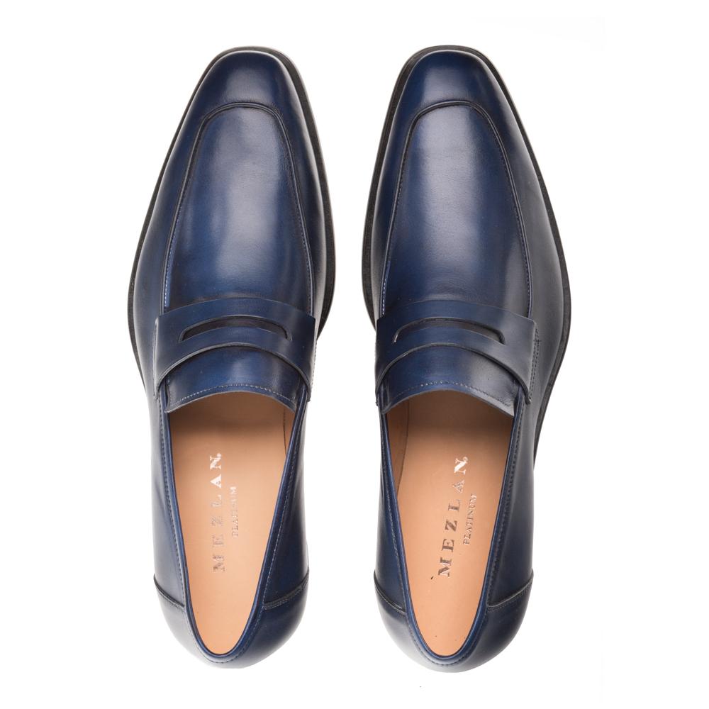 Mezlan Calfskin Penny Loafers Navy (E20243) - Medium