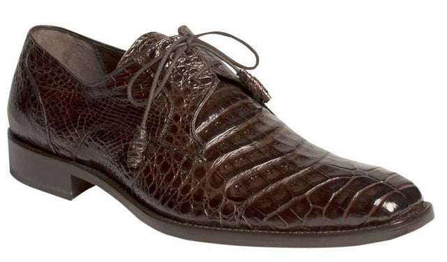 J Toe Cowboy Boots - J Toe Western Boots - Mezlan Dark Brown Crocodile Shoes Oxford Plain Toe Anderson - 8 M