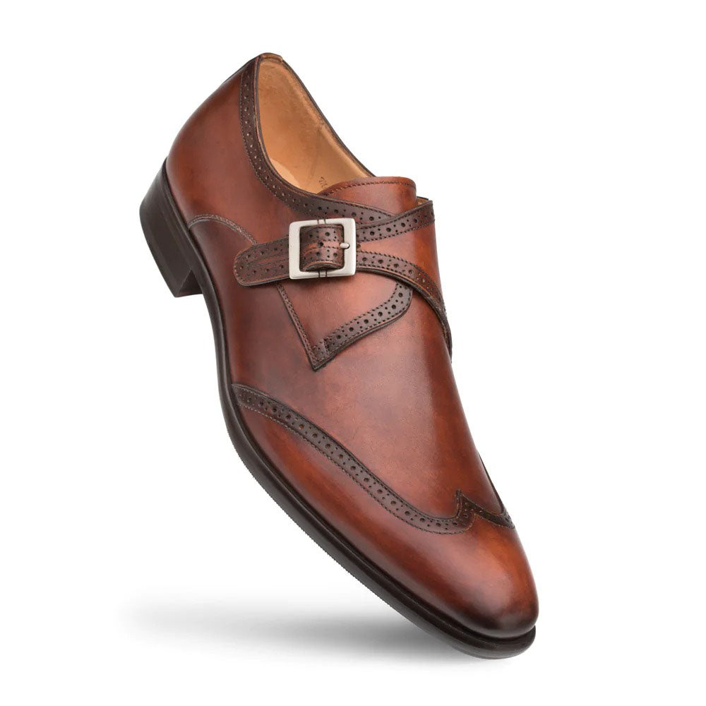 Mezlan Forest Wingtip Monkstrap Shoes Cognac (9268) - Medium