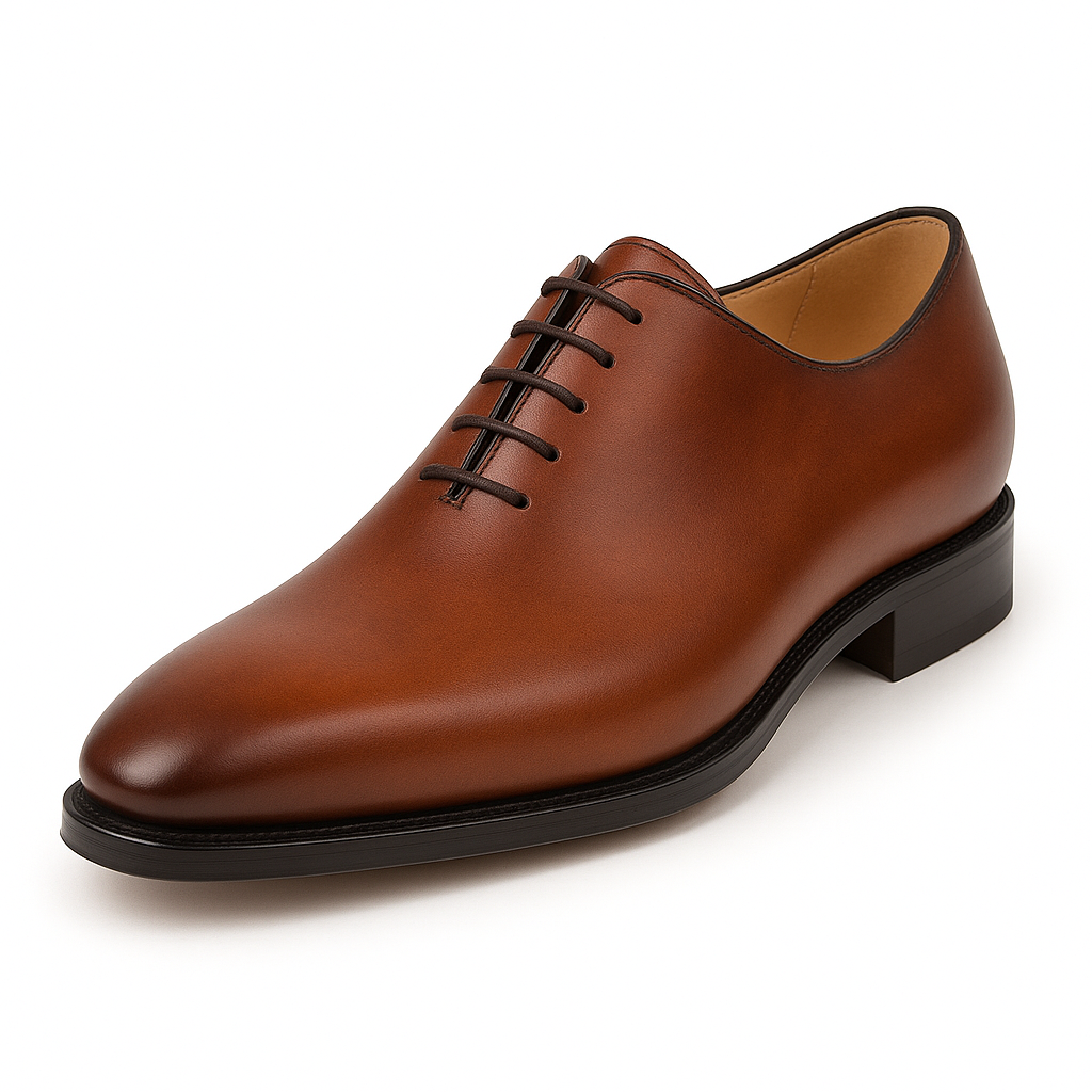 8 Mens Mezlan Pamplona Calfskin Plain Toe Dress Shoe in Cognac