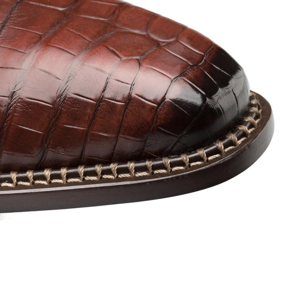 J Toe Cowboy Boots - J Toe Western Boots - Mezlan Men's Crocodile Buckle Shoes Sport Brown Magnus - 8 M