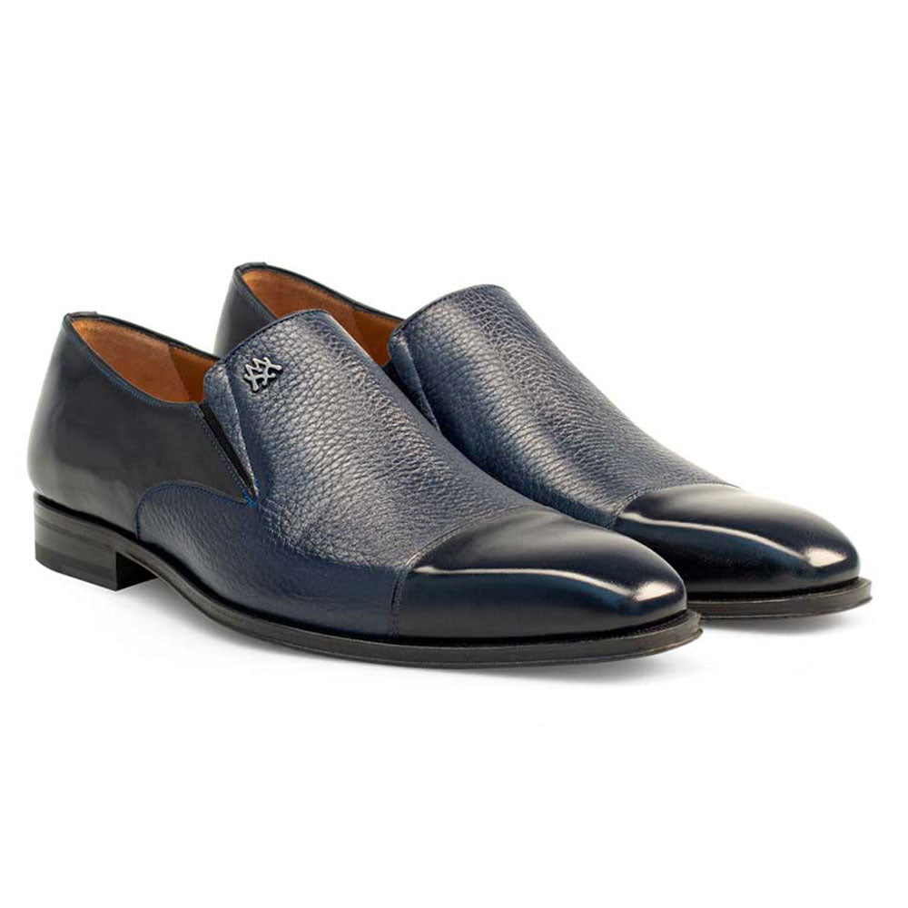 Mezlan Milani Deerskin Cap Toe Loafers Blue (18984) - Medium