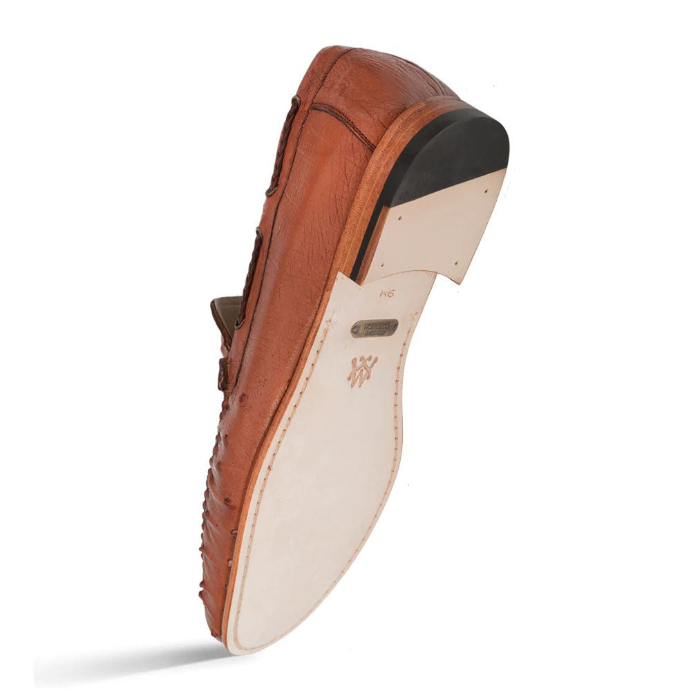 Mezlan Ostrich Dress Moccasin Brandy (RX612) - Medium