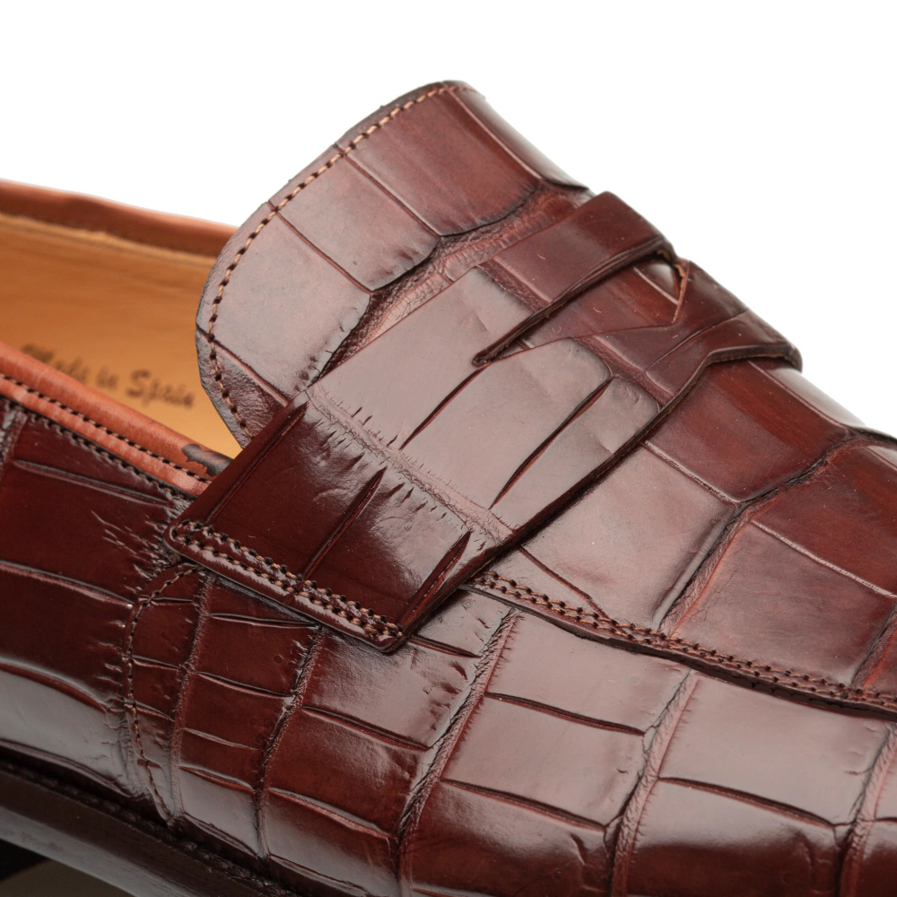 Mezlan Shoes Loafer - Mezlan Alligator Shoes - Mezlan Alligator Dress Shoes  On Sale - 8