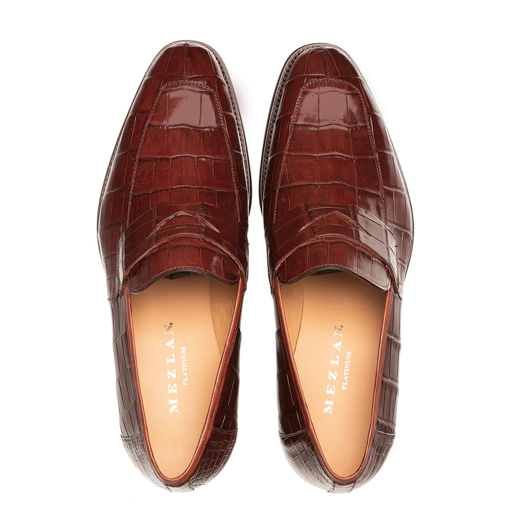 Mezlan Shoes Loafer - Mezlan Alligator Shoes - Mezlan Alligator Dress Shoes  On Sale - 8