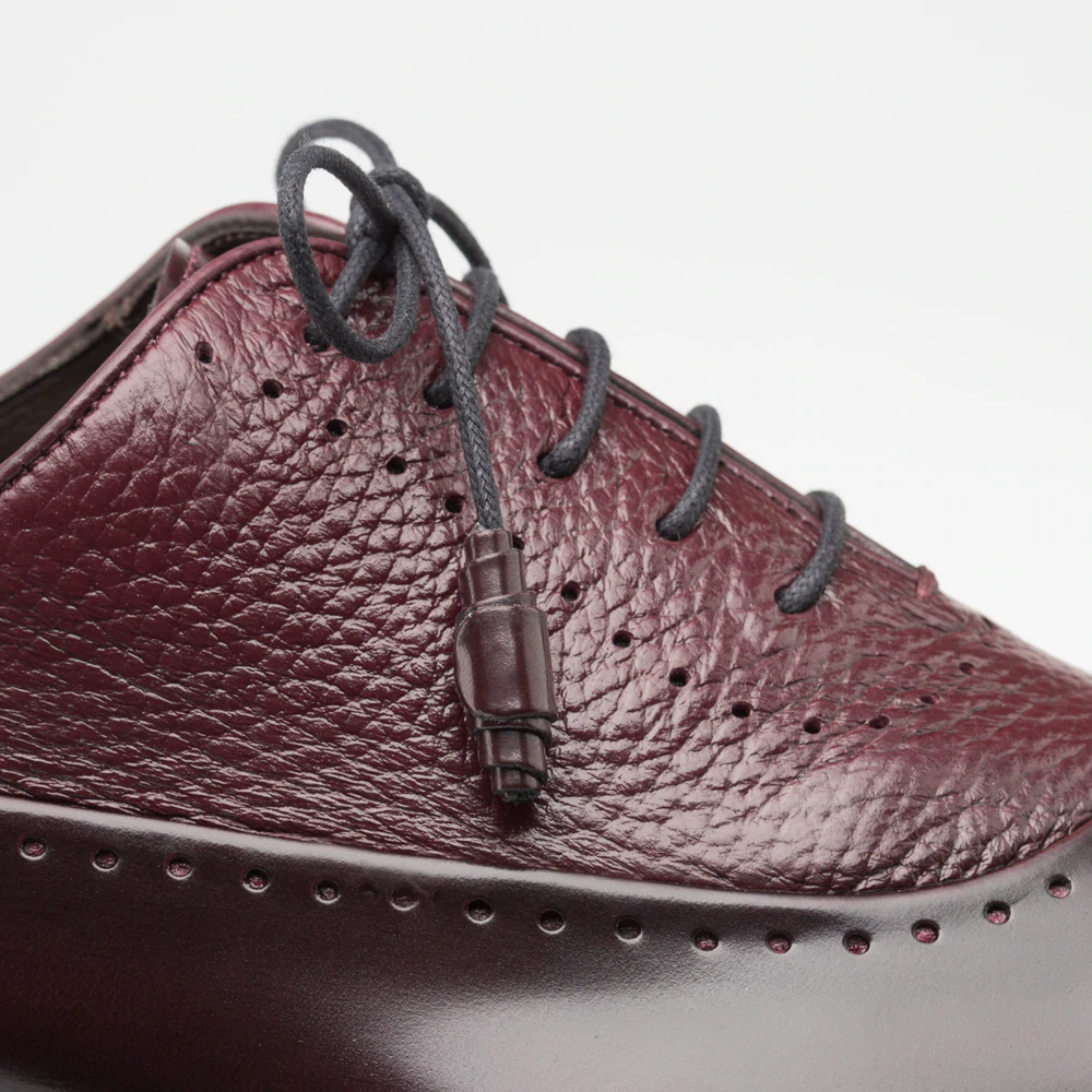 Mezlan Postdam Deerskin Calfskin Shoes Burgundy (16409) - Medium