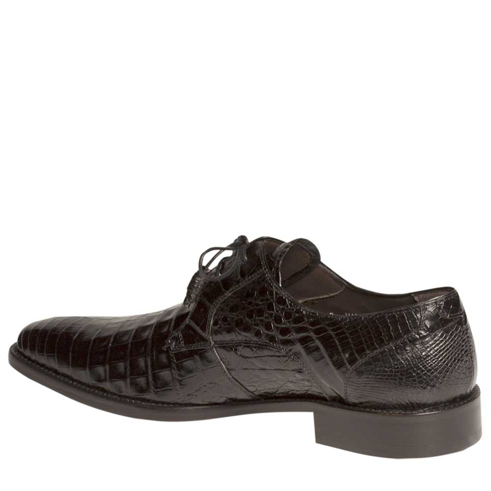 Mens Mezlan Anderson Caiman Crocodile Dress Shoe in Black - 7