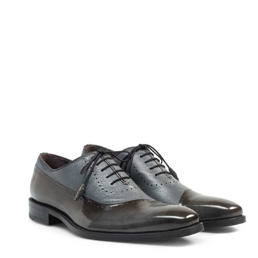 Mens Mezlan Postdam Calfskin Oxford Dress Shoe in Grey - 7.5