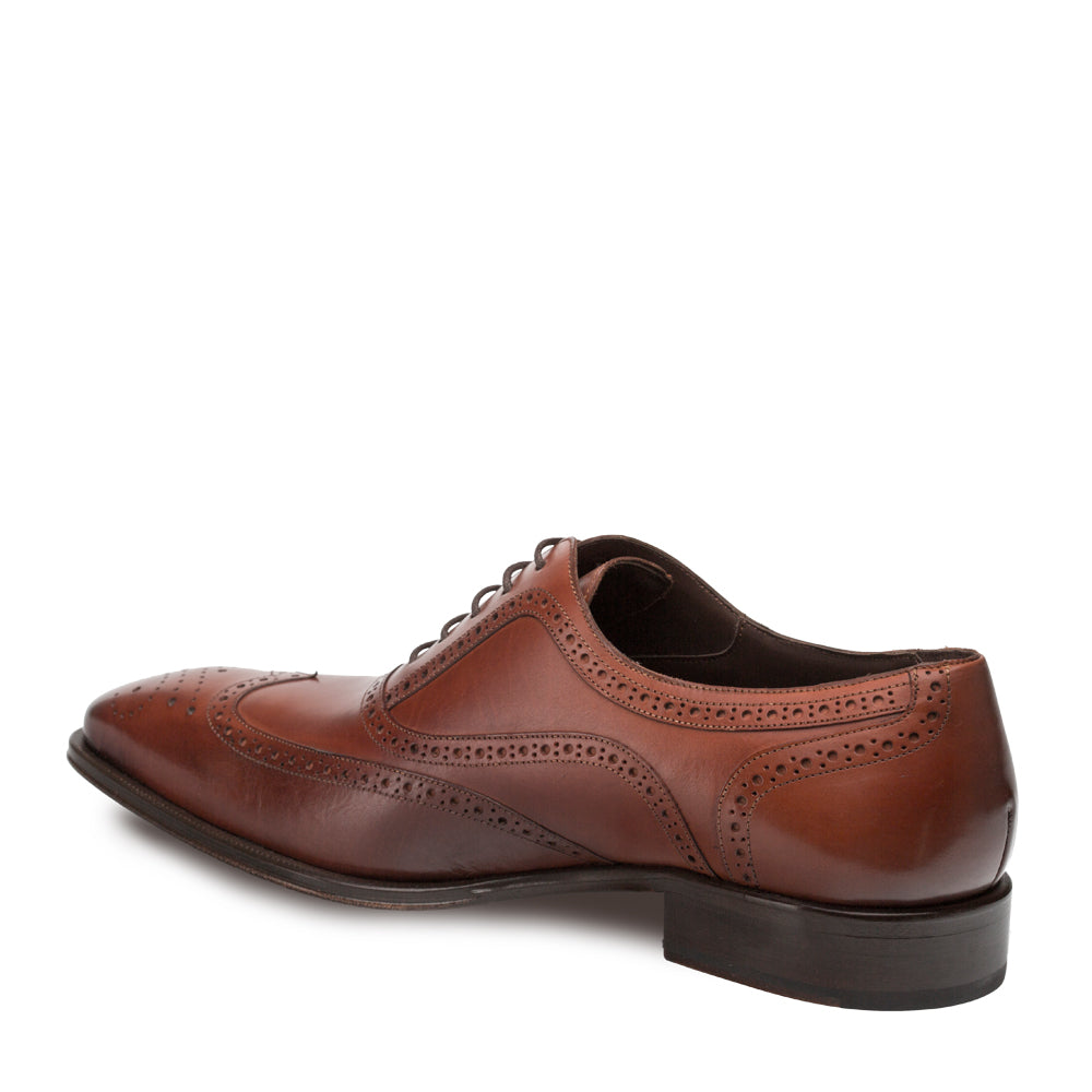 Mens Mezlan Ugalde Classic Wingtip Dress Shoe in Cognac - 9