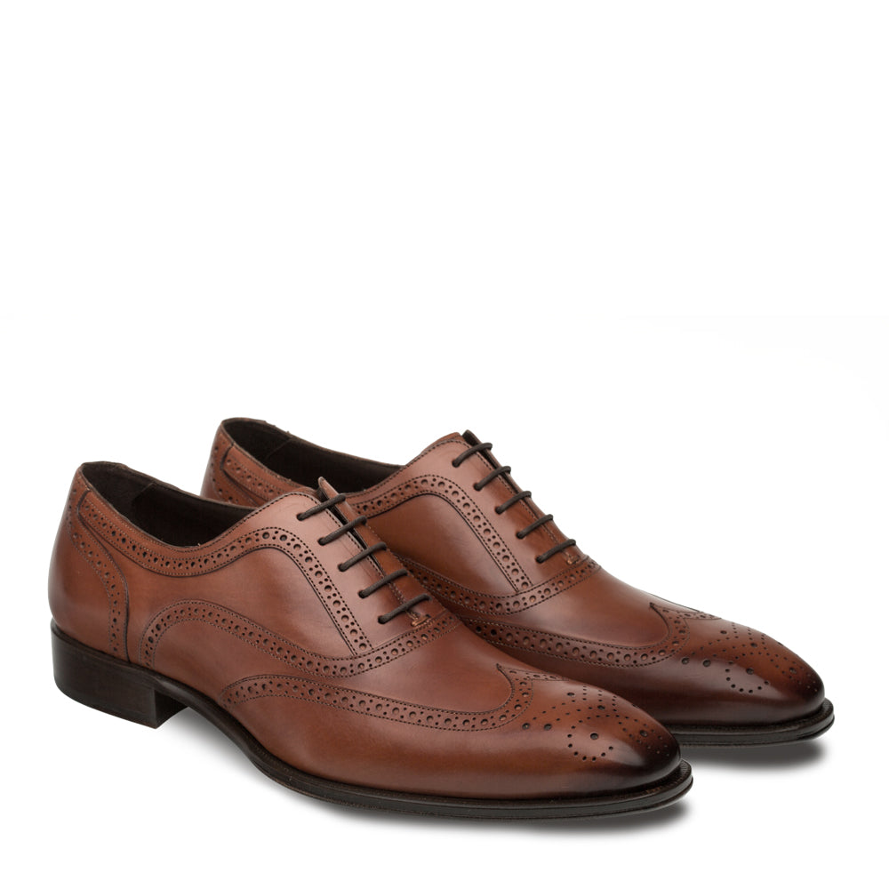 Mens Mezlan Ugalde Classic Wingtip Dress Shoe in Cognac - 9