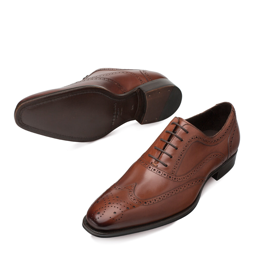 Mens Mezlan Ugalde Classic Wingtip Dress Shoe in Cognac - 9