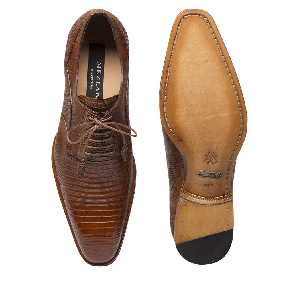 Mens Mezlan Pegaso Lizard Dress Shoe in Tan - 8