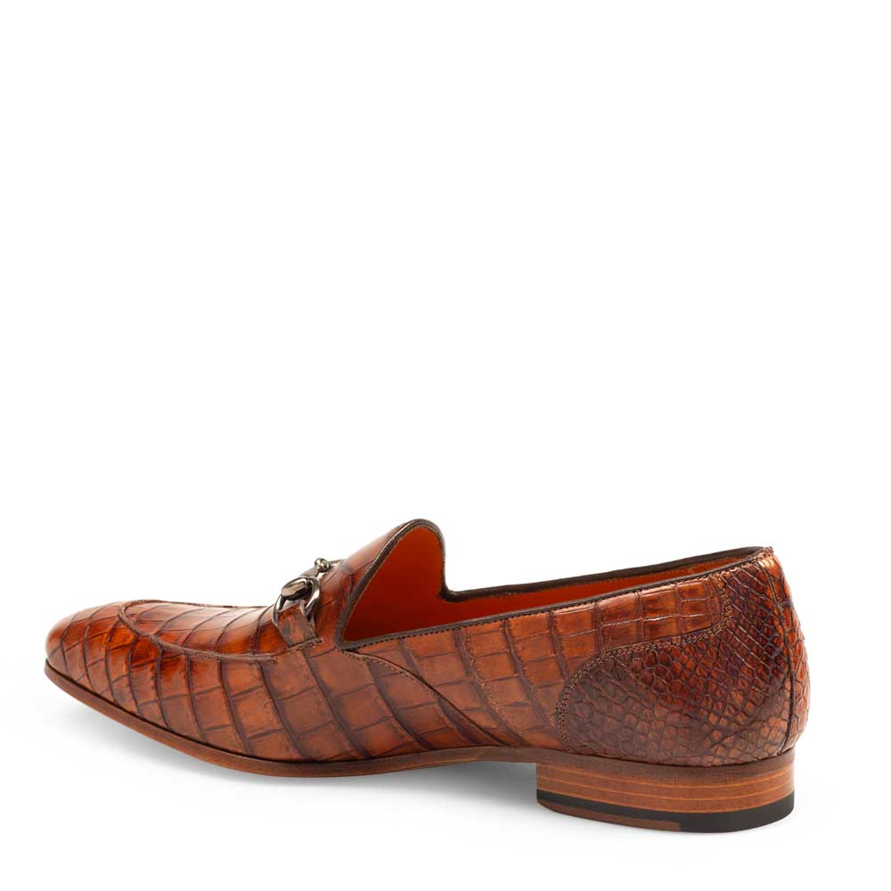 MEZLAN 4481-J BORGESE GOLD 8.5 Mens Mezlan Borgese Alligator Dress Shoe Loafer in Cognac main image 2