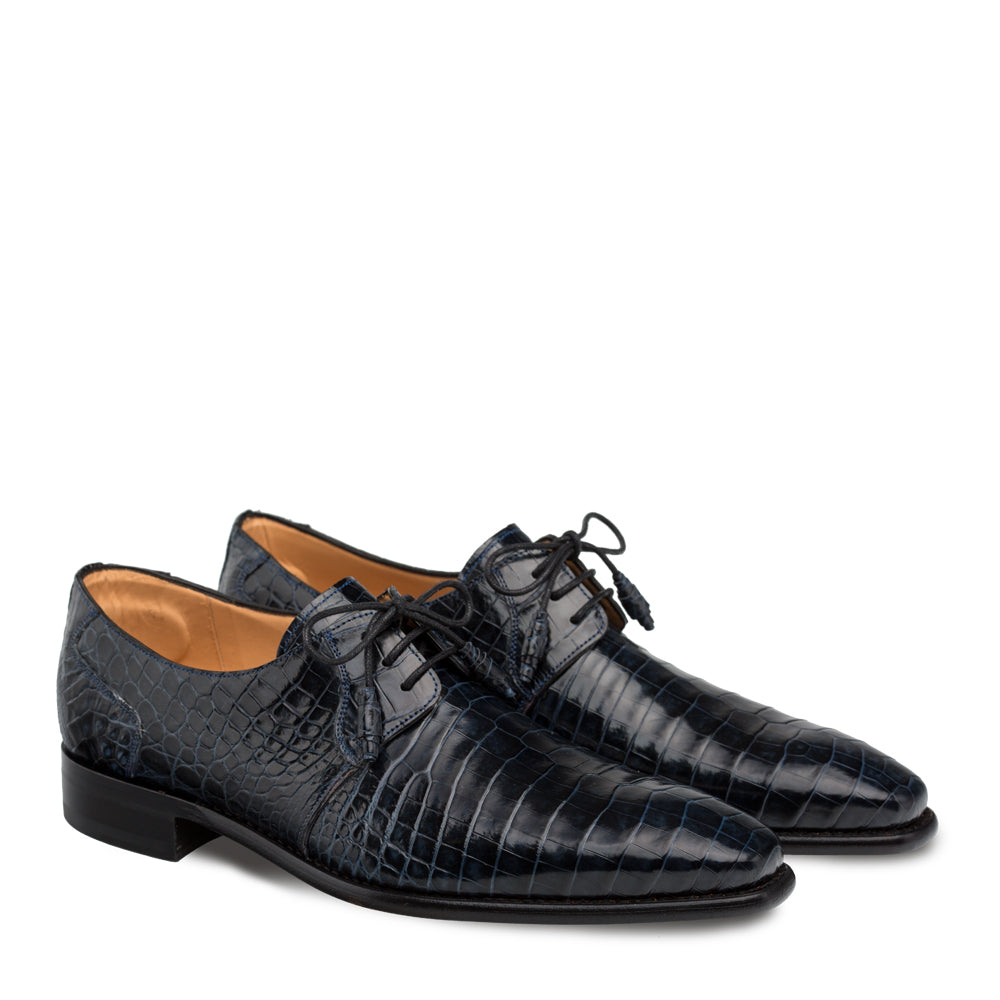 Mens Mezlan Moscow Alligator Dress Shoe in Navy - 8