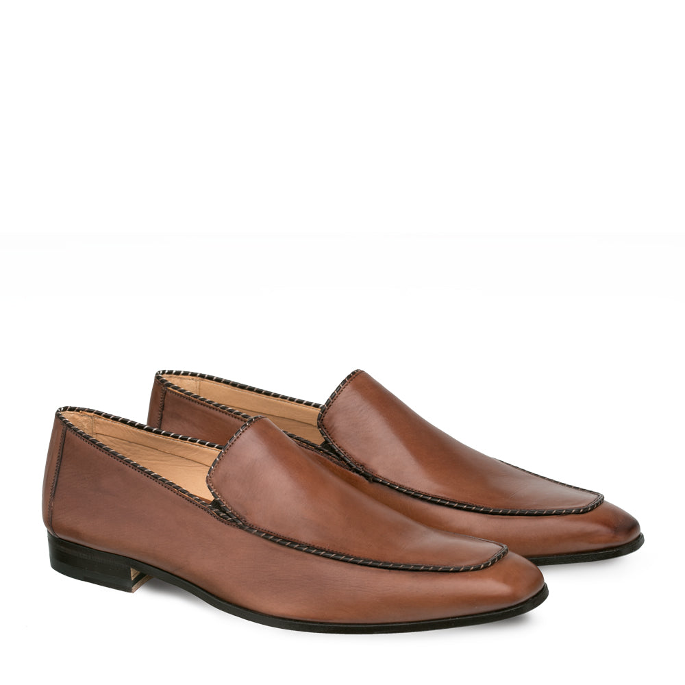 Mens Mezlan Brandt Calfskin Loafer Dress Shoe in Cognac - 8